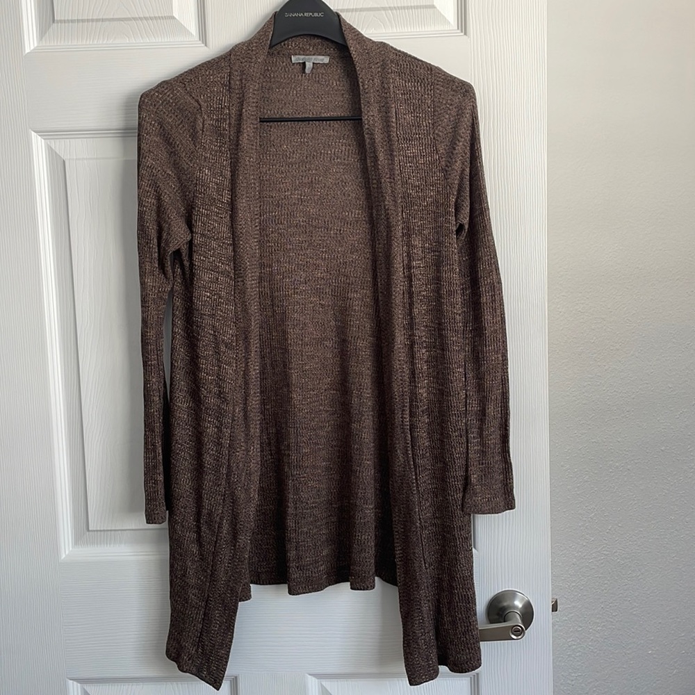 Brown Lightweight Long Sleeve Open Relaxed Cardigan